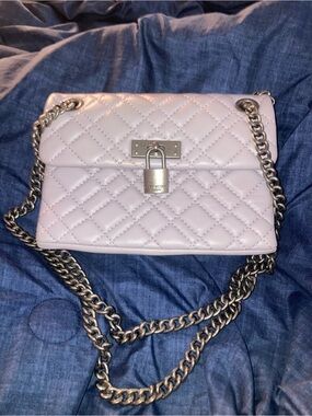 Kurt Geiger Quilted Lavender Chain Crossbody with Padlock